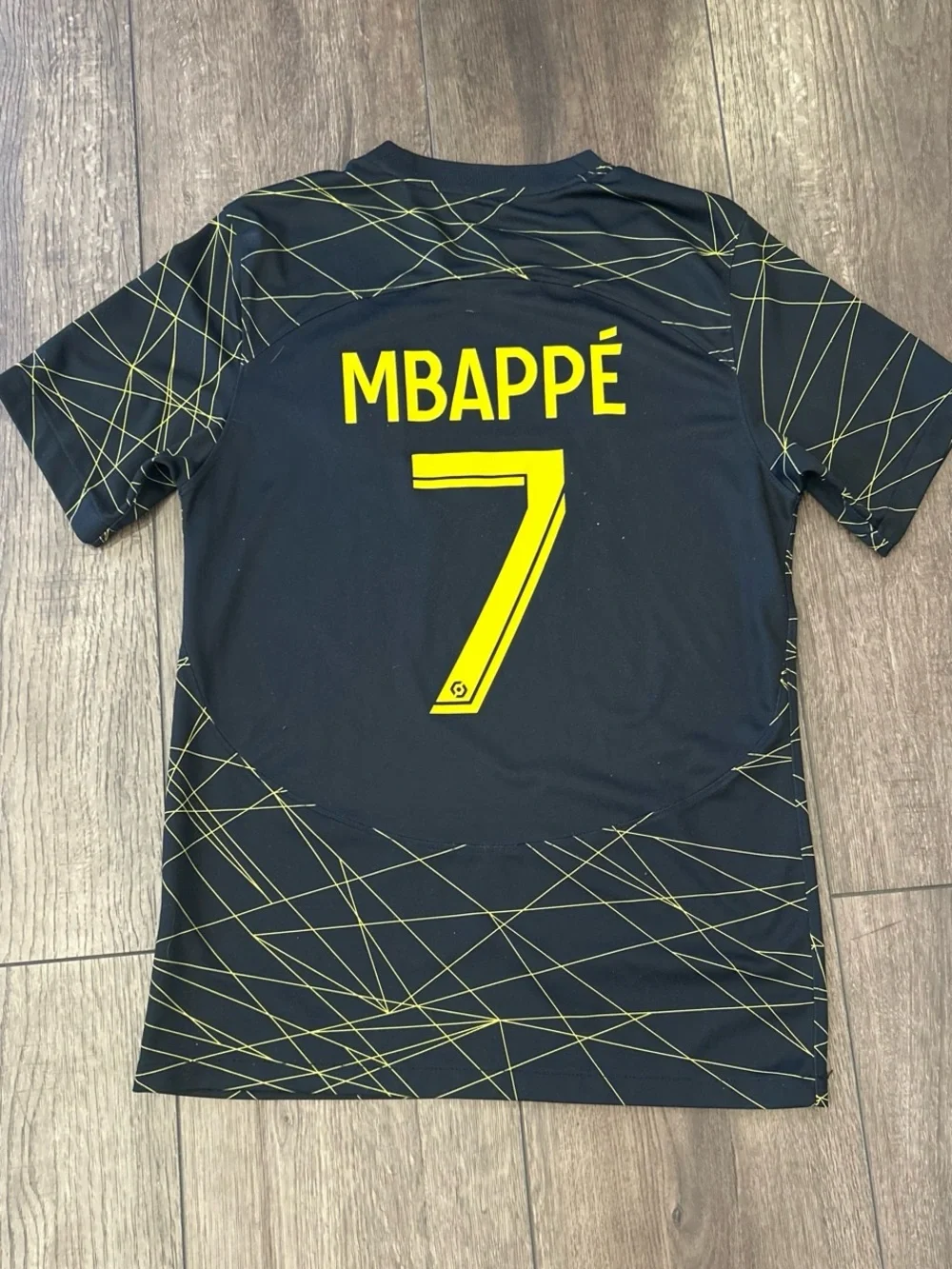 Jordan Black Jersey with Yellow MBAPPÉ 7
